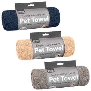 B&M Super Absorbent Microfibre Pet Towel - Cream