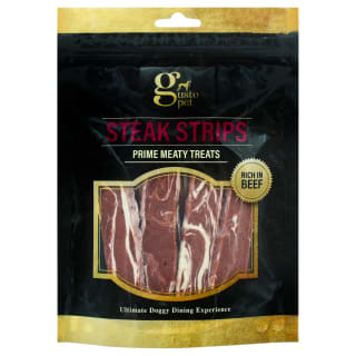 B&M Gusto Steak Strips Dog Treats 140g