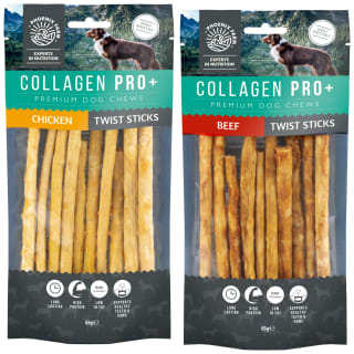 B&M Collagen Pro+ Dog Chews 10pk - Beef Twist Sticks
