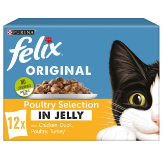  Felix Poultry Selection In Jelly Cat Food 12 X 100g