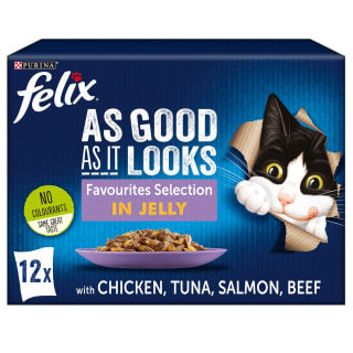 Felix As Good As It Looks Favourites In Jelly Cat Food 12 X 100g