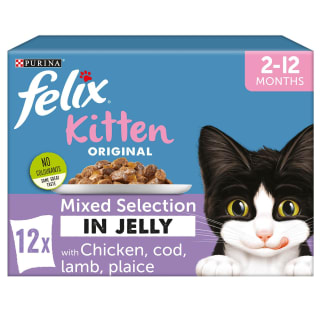  Felix Kitten Mixed Selection In Jelly Cat Food 12 X 100g