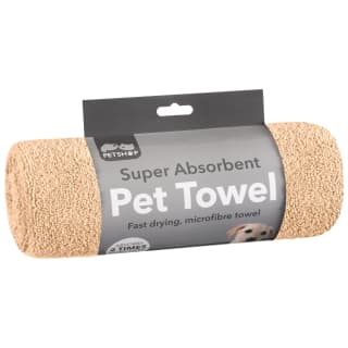 B&M Super Absorbent Microfibre Pet Towel - Cream
