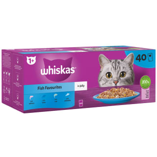  Whiskas 1+ Fish Favourites In Jelly Mega Pack 40pk