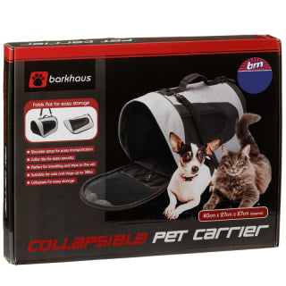 B&M Barkhaus Collapsible Pet Carrier - Grey