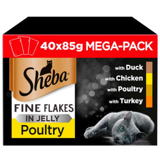  Sheba Fine Flakes Jelly Mega Pack 40 X 85g