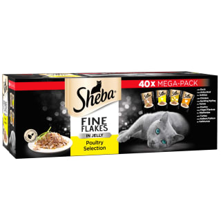  Sheba Fine Flakes Jelly Mega Pack 40 X 85g