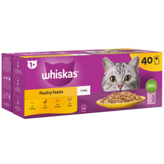  Whiskas 1+ Poultry Feasts In Jelly Mega Pack 40pk
