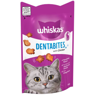  Whiskas Dentabites Adult Cat Treats With Chicken 50g