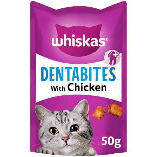  Whiskas Dentabites Adult Cat Treats With Chicken 50g