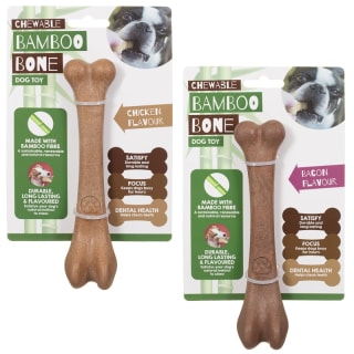 B&M Chewable Bamboo Bone Dog Toy - Chicken