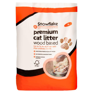B&M Snowflake Wood Based Premium Cat Litter 5L