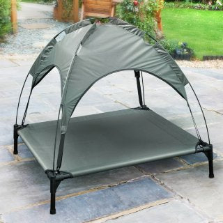 B&M Raised Pet Bed With Canopy - Grey