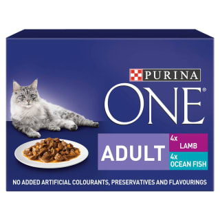  Purina One Adult Cat Food - Lamb & Fish 8 X 85g