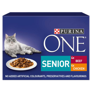  Purina One Senior Cat Food - Chicken & Beef 8 X 85g