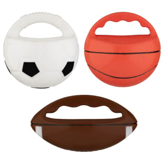 B&M Sports Ball With Handle Dog Toy - Basketball