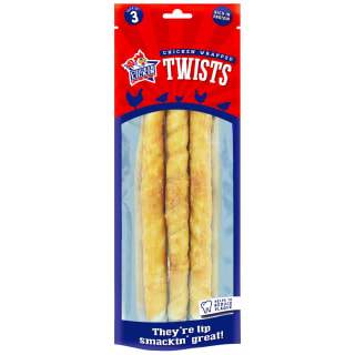 B&M Chicken Lickin Wrapped Twists Dog Treats 3pk