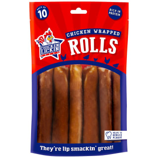 B&M Chicken Lickin Rolls Dog Treats 10pk