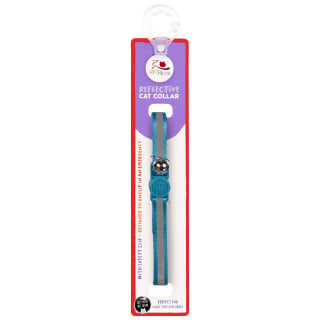  Kittykins Reflective Cat Collar - Teal Stripe