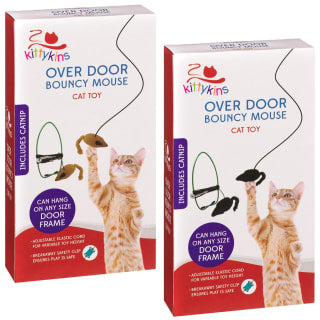  Kittykins Over Door Bouncy Mouse Toy - Black