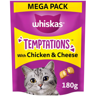  Whiskas Temptations 180g - Chicken & Cheese