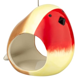  Wilde & Oakes Robin Ceramic Bird Feeder - Red