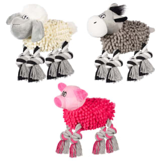 B&M Farmyard Animal Rope Toy - Pig