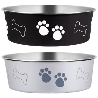 B&M Non-Slip Stainless Steel Bowl - Black