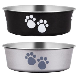 B&M Non-Slip Stainless Steel Bowl - Grey