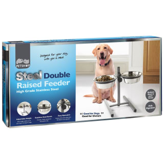 B&M Petshop Steel Double Raised Pet Feeder
