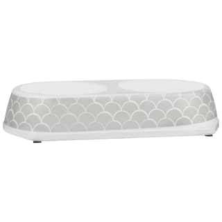 B&M Double Pet Bowl - Grey