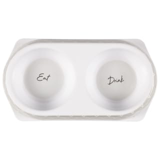 B&M Double Pet Bowl - Grey