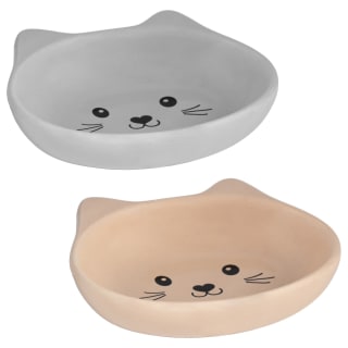  Perfect Paws Ceramic Cat Bowls - Cream