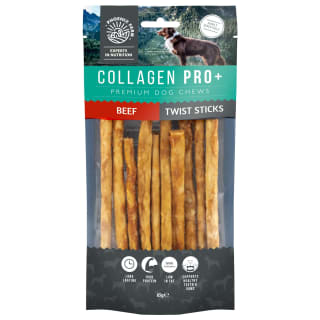 B&M Collagen Pro+ Dog Chews 10pk - Beef Twist Sticks