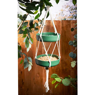  2-in-1 Bamboo Macrame Bird Feeder - Green