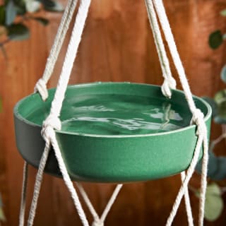  2-in-1 Bamboo Macrame Bird Feeder - Green