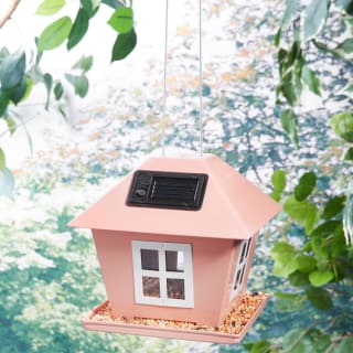  Solar House Bird Feeder - Pink
