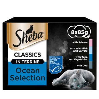  Sheba Classics Ocean Selection In Terrine 8 X 85g