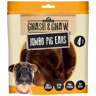 B&M Huntley's Jumbo Pig Ears 4pk