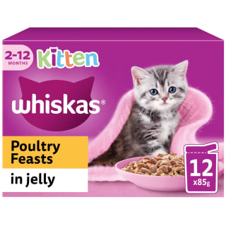  Whiskas Kitten Poultry Feasts In Jelly 12 X 85g