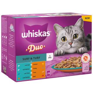  Whiskas 1+ Duo Surf & Turf In Jelly 12 X 85g