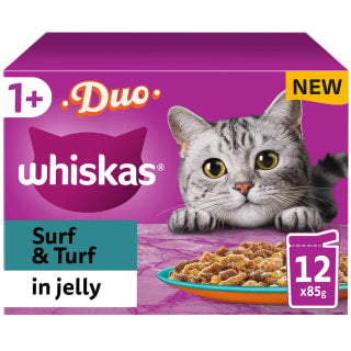  Whiskas 1+ Duo Surf & Turf In Jelly 12 X 85g