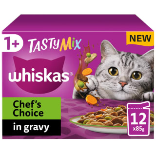  Whiskas 1+ Tasty Mix Chef's Choice In Gravy 12 X 85g