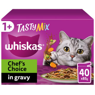  Whiskas 1+ Tasty Mix Chef's Choice In Gravy 40 X 85g