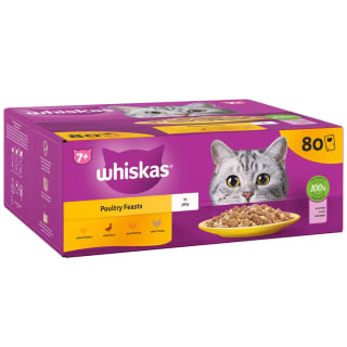  Whiskas 7+ Poultry Feasts In Jelly Mega Pack 80 X 85g
