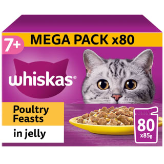  Whiskas 7+ Poultry Feasts In Jelly Mega Pack 80 X 85g